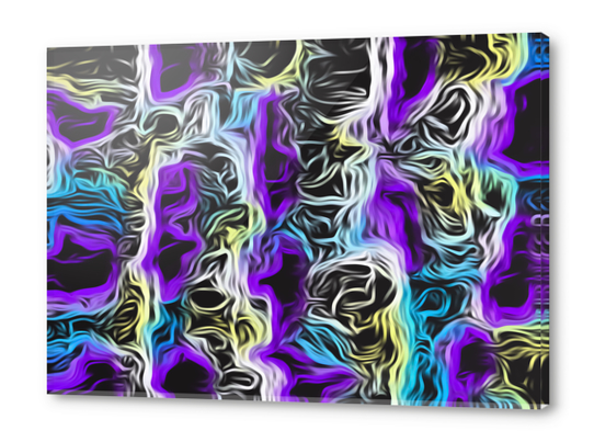 psychedelic painting texture abstract background in purple yellow blue white Acrylic prints by Timmy333