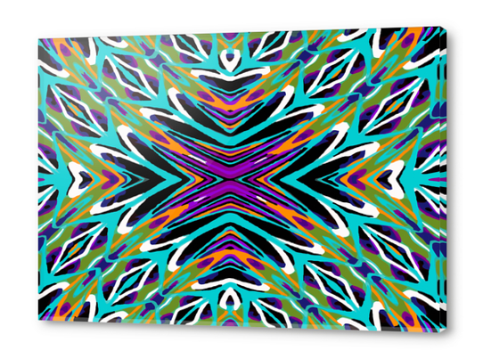 psychedelic geometric graffiti abstract pattern in green blue purple orange Acrylic prints by Timmy333