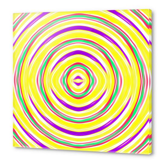 yellow purple green pink circle line drawing abstract background Acrylic prints by Timmy333