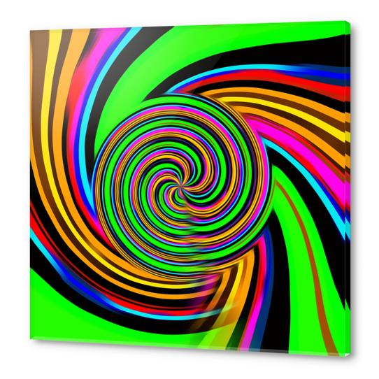 rainbow curly line pattern abstract background Acrylic prints by Timmy333