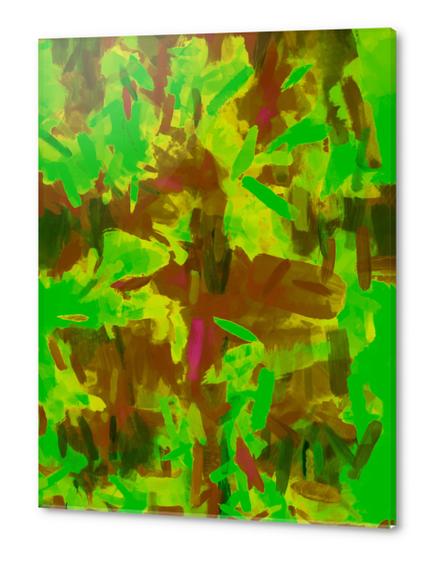 green yellow brown painting texture abstract background Acrylic prints by Timmy333