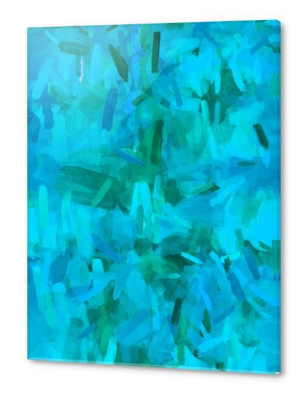 splash painting abstract texture in blue and green Acrylic prints by Timmy333