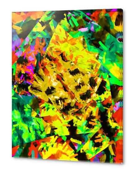 yellow green brown red orange abstract painting background Acrylic prints by Timmy333