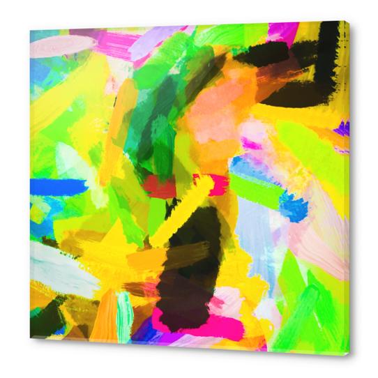 psychedelic splash painting texture abstract in green yellow pink blue Acrylic prints by Timmy333