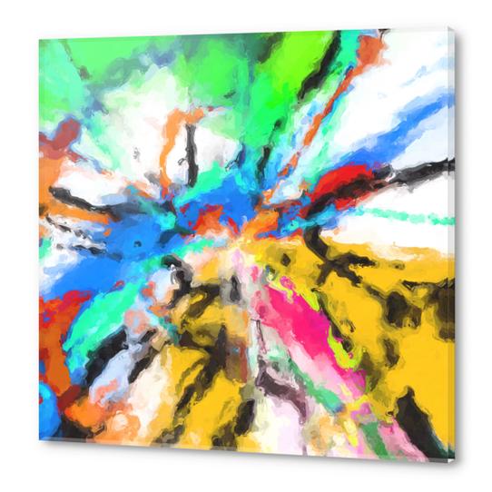 psychedelic graffiti painting abstract in blue green yellow red pink Acrylic prints by Timmy333