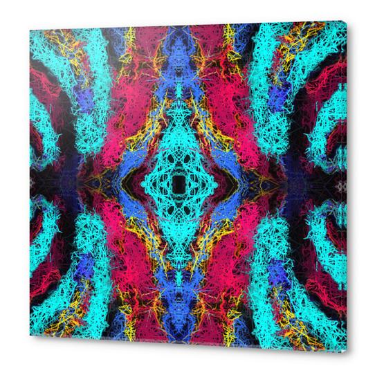 psychedelic graffiti geometric drawing abstract in blue pink yellow brown Acrylic prints by Timmy333