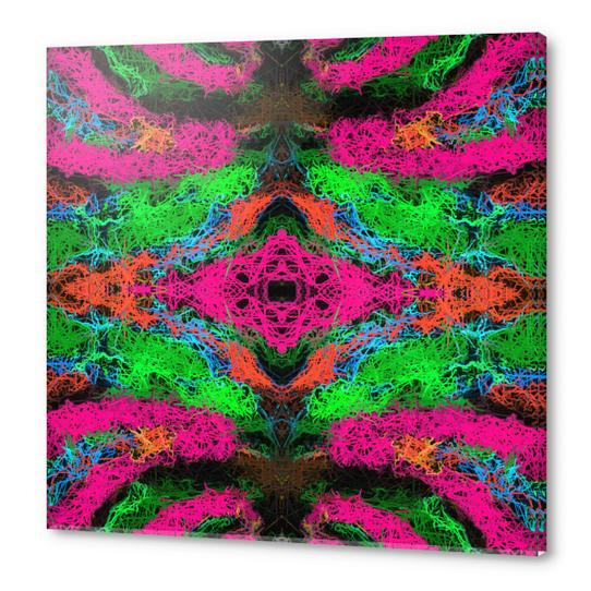 psychedelic graffiti geometric drawing abstract in pink green orange blue Acrylic prints by Timmy333