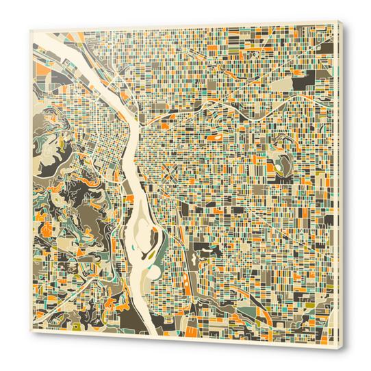 PORTLAND MAP 1 Acrylic prints by Jazzberry Blue