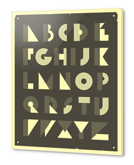 RETRO ALPHABET - BLACK Acrylic prints by Jazzberry Blue