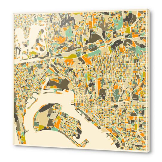 SAN DIEGO MAP 1 Acrylic prints by Jazzberry Blue