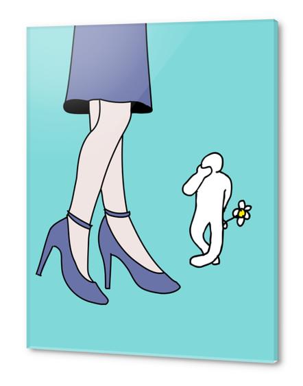 Shy Mister White Acrylic prints by Yann Tobey