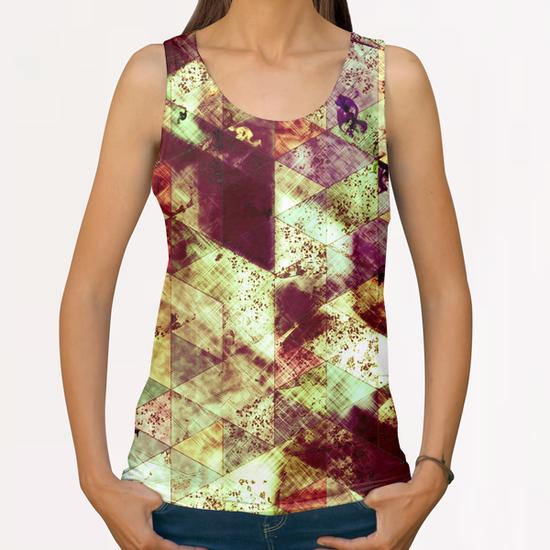 Abstract Geometric Background #12 All Over Print Tanks by Amir Faysal