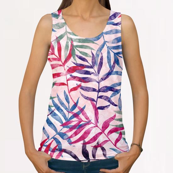 Watercolor Tropical Palm Leaves X 0.3 All Over Print Tanks by Amir Faysal