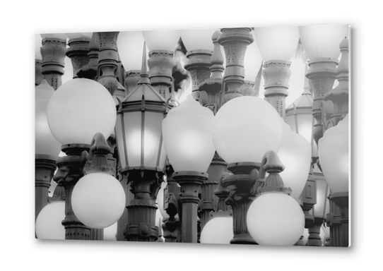 Urban Light at LACMA Los Angeles California USA in black and white Metal prints by Timmy333