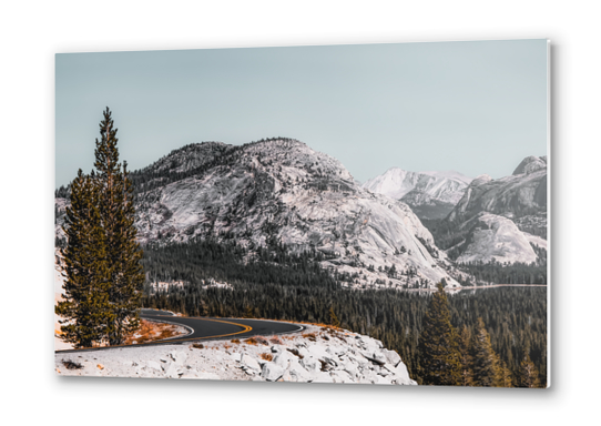 road with mountain view at Yosemite national park California USA Metal prints by Timmy333