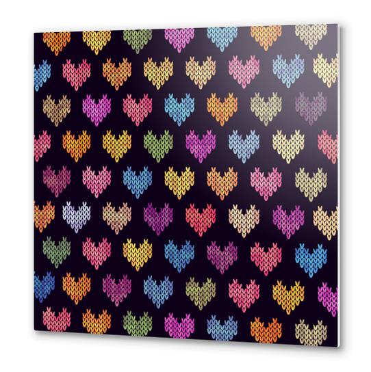 Colorful Knitted Hearts X 0.1 Metal prints by Amir Faysal