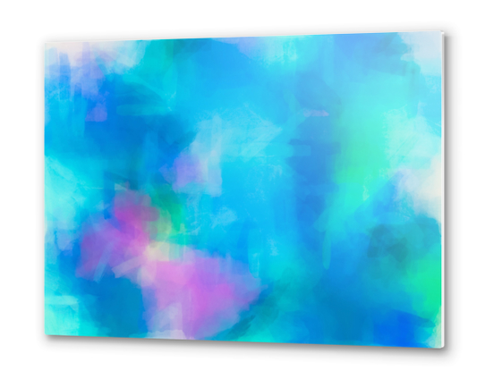 splash painting texture abstract background in blue and pink Metal prints by Timmy333