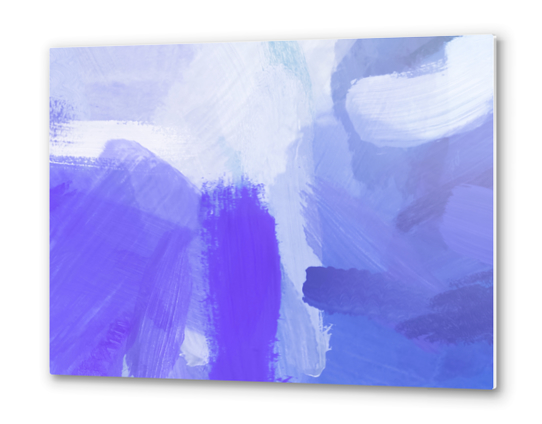 splash painting texture abstract background in blue and purple Metal prints by Timmy333