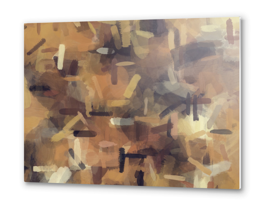 splash painting texture abstract background in brown Metal prints by Timmy333