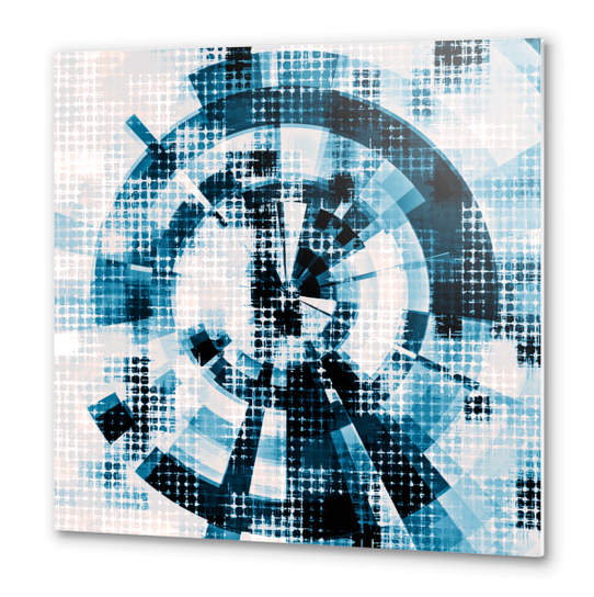 graphic design geometric circle pattern abstract background in blue Metal prints by Timmy333