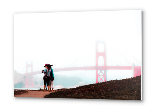 foggy day at Golden Gate Bridge, San Francisco, USA Metal prints by Timmy333