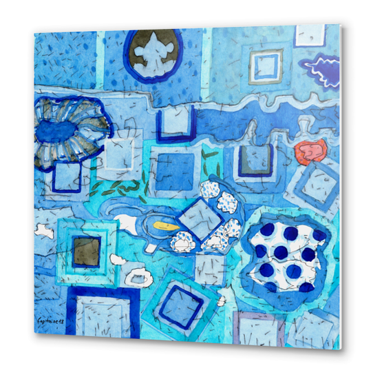 Blue Room with Blue Frames Metal prints by Heidi Capitaine