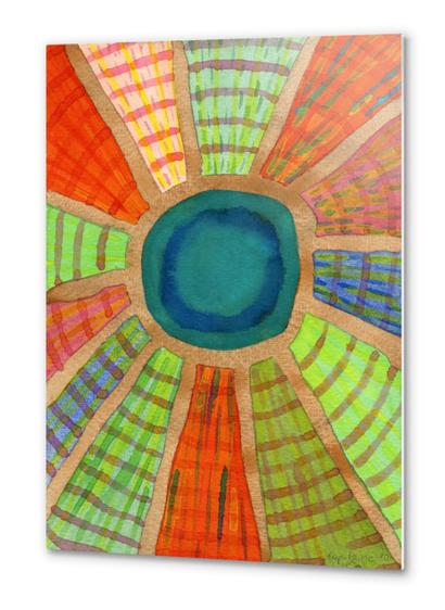 Blue radiating Sun Metal prints by Heidi Capitaine