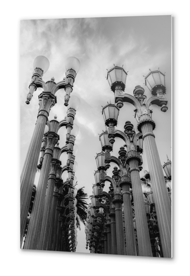 Urban Light at LACMA Los Angeles California USA in black and white Metal prints by Timmy333