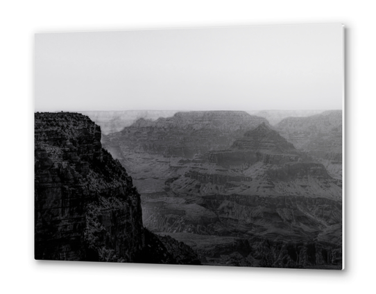 Desert in summer at Grand Canyon national park Arizona USA in black and white Metal prints by Timmy333