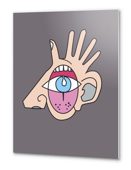 The five senses mask Metal prints by Yann Tobey