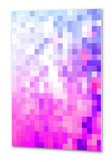 geometric pixel square pattern abstract background in pink purple blue Metal prints by Timmy333