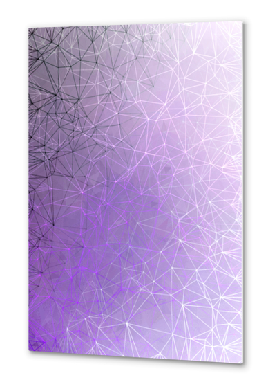 fractal geometric line pattern abstract art in purple Metal prints by Timmy333