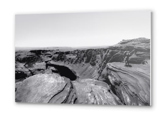 Desert at Horseshoe Bend Arizona in black and white Metal prints by Timmy333