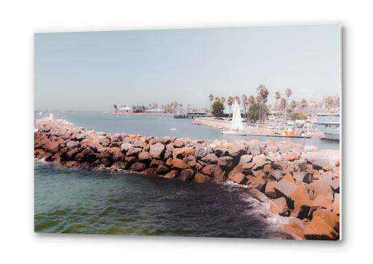 Summer beach with blue sky at Redondo beach California USA Metal prints by Timmy333