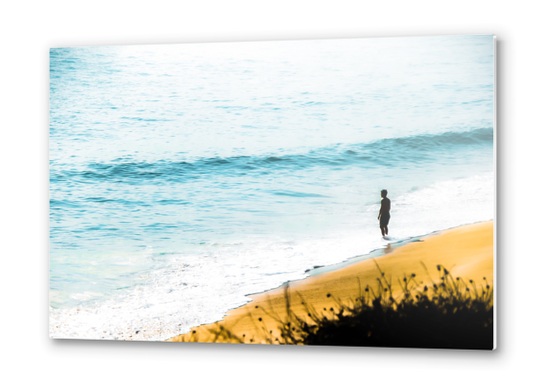 blue ocean waves and sandy beach at Point Mugu State Park, California, USA Metal prints by Timmy333