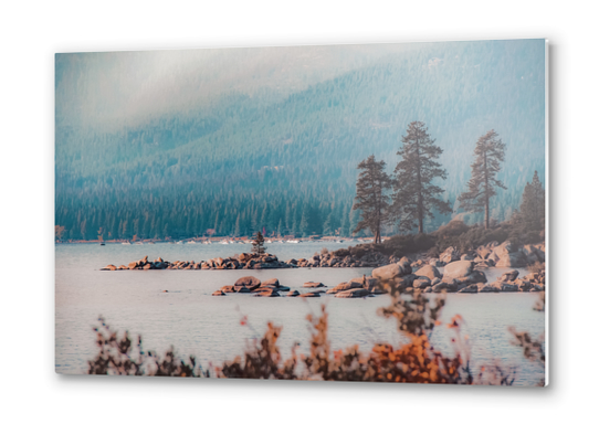 Lake at mountain view background at Lake Tahoe Nevada USA Metal prints by Timmy333