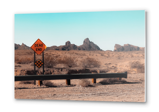 Summer road trip in the desert with mountains view in USA Metal prints by Timmy333