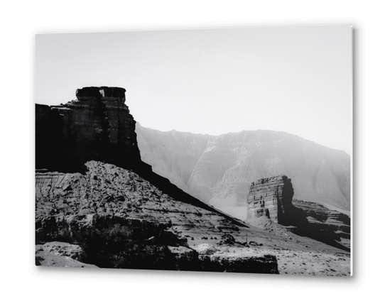 Desert and mountain view in Utah USA in black and white Metal prints by Timmy333