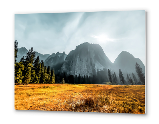 Mountains scenic with blue cloudy sky at Yosemite national park, California, USA Metal prints by Timmy333