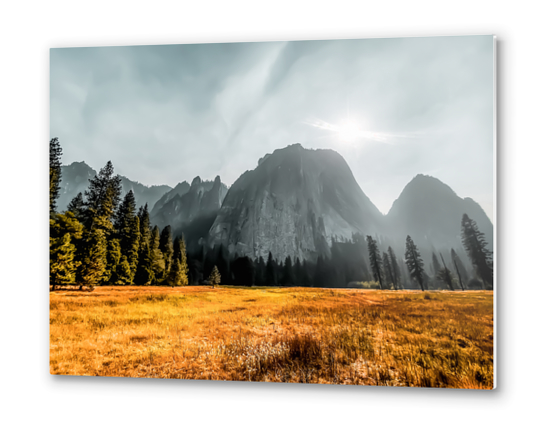 mountains with blue cloudy sky at Yosemite national park California USA Metal prints by Timmy333