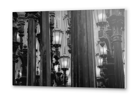 Urban Light at LACMA Los Angeles California USA in black and white Metal prints by Timmy333