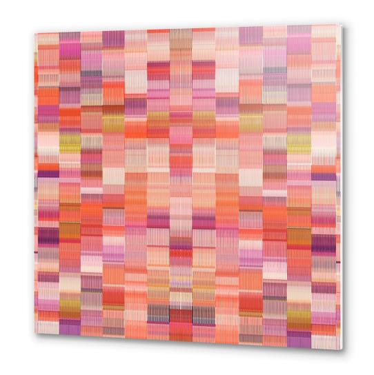 pink purple and green plaid pattern abstract background Metal prints by Timmy333