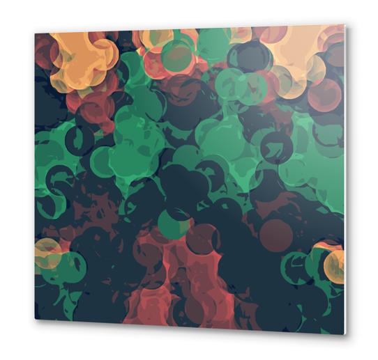 green brown orange and black circle abstract background Metal prints by Timmy333