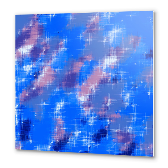 painting texture abstract background in blue pink Metal prints by Timmy333