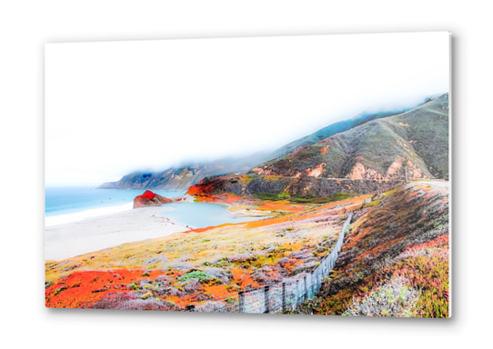 mountain with ocean view at Big Sur, California, USA Metal prints by Timmy333