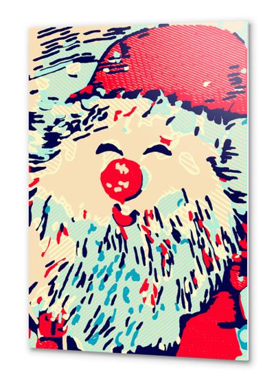 Santa Claus with smiling face background Metal prints by Timmy333