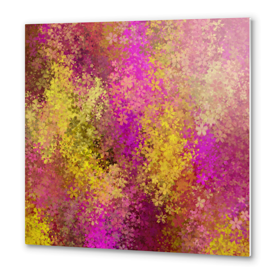 flower pattern abstract background in pink and yellow Metal prints by Timmy333