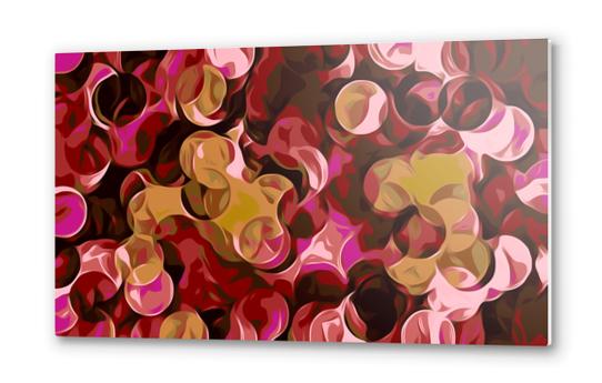 pink yellow and red circle pattern abstract background Metal prints by Timmy333