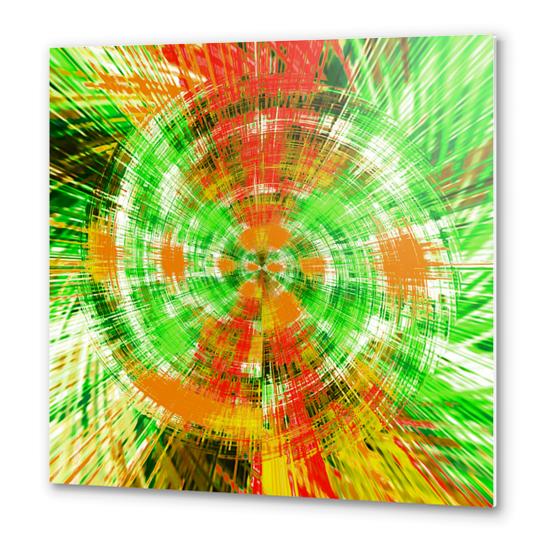 green red and orange circle plaid pattern abstract background Metal prints by Timmy333