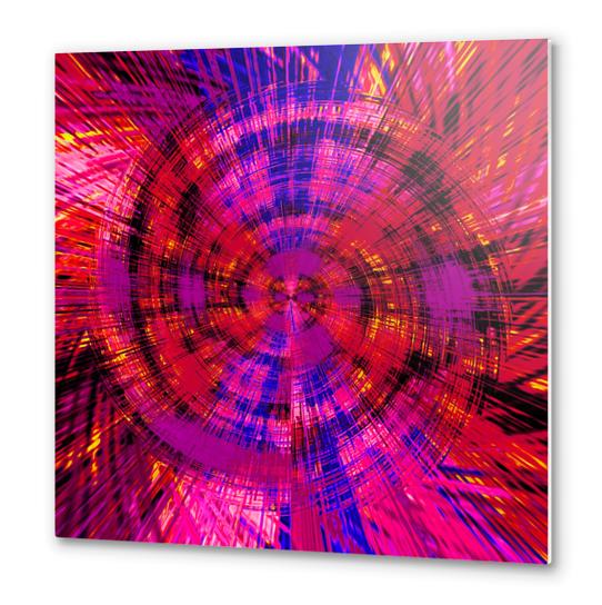 red blue pink and yellow circle plaid pattern abstract background Metal prints by Timmy333